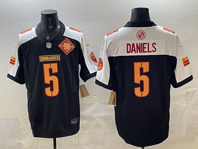 Men 2026 Washington Commanders #5 Daniels Black 3th generations Nike Limited NFL Jersey style 01->washington commanders->NFL Jersey